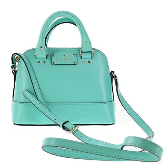 Euc Kate Spade Mint Green Leather Wellesley Rachelle Shoulder bag pocketbook - Picture 1 of 10